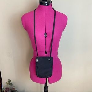 RFID Black Nylon Travel/Hiking Crossbody Bag